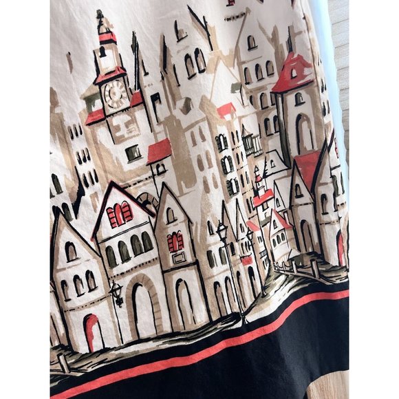 Van Heusen Studio Pencil Skirt SZ 10 Geometric City Multicolor Zip Cotton‎ - Picture 4 of 13